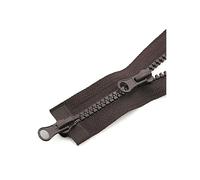 80-150cm 5# Doble deslizador Resina Cremallera Chaqueta Abrigo Cremallera Ropa Accesorios de costura, Café, 150cm