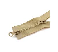 80-150cm 5# Doble deslizador Resina Cremallera Chaqueta Abrigo Cremallera Ropa Accesorios de costura, Caqui, 150cm