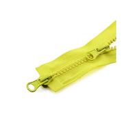 80-150cm 5# Doble deslizador Resina Cremallera Chaqueta Abrigo Cremallera Ropa Accesorios de costura, Amarillo, 150cm