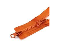 80-150cm 5# Doble deslizador Resina Cremallera Chaqueta Abrigo Cremallera Ropa Accesorios de costura, Naranja, 150cm