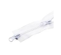 80-150cm 5# Doble deslizador Resina Cremallera Chaqueta Abrigo Cremallera Ropa Accesorios de costura, Blanco, 80cm