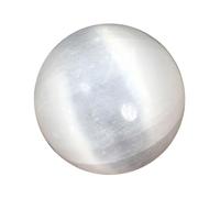 80~85mm,NHDVDVAV Bola de cristal de selenita | Orbe de la riqueza según el Feng Shui | Esfera de cristal natural | Con expositor | Accesorios de decoración para el hogar, diseño de interiores moderno