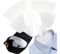 80 almohadillas protectoras desechables para el cuello, almohadillas autoadhesivas para camisas, almohadilla invisible para cuello para mujeres y hombres, color blanco