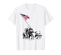 80 Aniversario Iwo Jima 1945-2025 Veterano de la Segunda Guerra Mundial 4 de Julio Camiseta gráfica económica, Hombre, Blanco, M