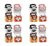 80 bolsas de fiesta de animales, bolsas de regalo de papel, pequeñas bolsas de papel para fiestas infantiles, 4 temáticas de , fiesta de cumpleaños