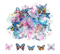 80 calcomanías de mariposa transparentes para niños, bonitas calcomanías de mariposa de PET para álbumes de recortes, laptop, pared, ventana (40 estilos, 1-2.5 pulgadas)