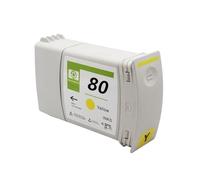 80 Cartuchos De Repuesto Completamente Cargados Con Tinta Colorante Compatible Con HP Designjet 1050c Plus 1055cm Plus Impresora BK CYM 4 Colores(80 ink cartridge Y)