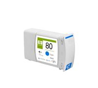 80 Cartuchos de Tinta compatibles completos con Tinta pigmentada para Impresora Designjet 1050c Plus 1055cm Plus 350ML(Cyan)