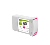 80 Cartuchos de Tinta compatibles completos con Tinta pigmentada para Impresora Designjet 1050c Plus 1055cm Plus 350ML(Magenta)