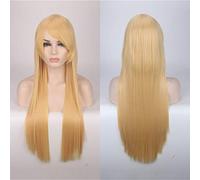 80 cm 31 `` pelucas de cosplay pelo sintético resistente al calor falso negro azul marrón rubio ruso ruso pelucas rectas + gorro de peluca talla única larga peluca recta 9