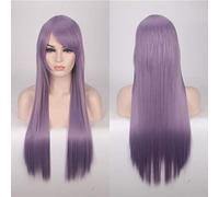 80 cm 31 `` pelucas de cosplay pelo sintético resistente al calor falso negro azul marrón rubio ruso ruso pelucas rectas + gorro de peluca talla única larga peluca recta 12