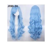 80 cm 31 `` pelucas onduladas largas pelo sintético resistente al calor mujeres anime universal cosplay peluca accesorios de disfraces pelucas de fiesta + gorra jf80-24
