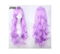 80 CM 31 `` Pelucas onduladas largas Pelo sintético resistente al calor Mujeres Universal anime Cosplay Peluca Accesorios de disfraces Fiesta Pelucas + Gorra JF80-11
