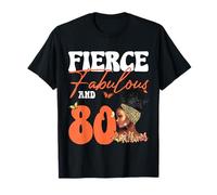 80 cumpleaños feroces fabulosos y tacones afro de 80 años Camiseta