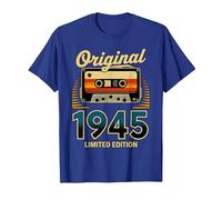 80 cumpleaños Hombre Mujer 80 años decoración 1945 Divertido Camiseta, Hombre, Azul Real, XXL