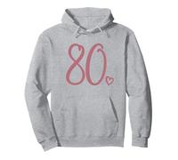 80 cumpleaños, para Mujeres, Ochenta y Lindo número 80 años Sudadera con Capucha