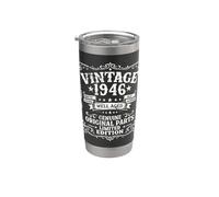 80 Cumpleaños regalo Hombre y Mujer Vintage Año 1946 Vaso térmico de acero inoxidable de doble pared