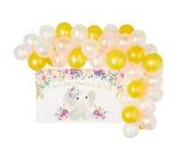 80 decoraciones de elefante para baby shower para niña, kit de guirnalda de globos y telón de fondo de 5 x 3 pulgadas (blanco, rosa, oro)