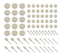 80 discos de pulido, juego de accesorios de pulido de fieltro, compatible con cabezales de pulido Dremel, disco de pulido con vástago de 1/8 pulgadas, accesorio de pulido, herramienta giratoria para