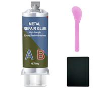 80 g de pegamento para metal, 2 componentes, resina epoxi, pegamento extra fuerte para pegar metal, acero inoxidable, madera, cerámica - pegamento de soldadura de metal líquido para reparar, hierro