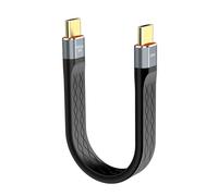 80 Gbps USBC 4 cable, compatible con Thunderbolt 5/4, 13 cm, FPC plano USB C cable, 240 W PD carga rápida, 80 G transferencia de datos, 16 K 8 K para iPhone 17 MacBook Hub Dock M4 SSD portátiles (1