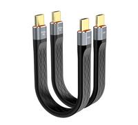 80 Gbps USBC 4 cable, compatible con Thunderbolt 5/4, 13 cm, FPC plano USB C cable, 240 W PD carga rápida, 80 G transferencia de datos, 16 K 8 K para iPhone 17 MacBook Hub Dock M4 SSD portátiles (2