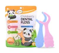 80 Hilo Dental Niños para el Cuidado Dental Infantil - Arcos Dentales con 2 Mangos Coloridos con Forma de Animales Palillos de Limpieza Dental para Eliminar la Placa y los Restos de Comida