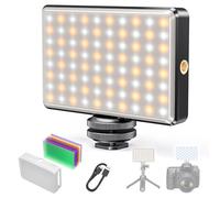 80 LED Luz De VíDeo, USB PortáTil Luz FotográFica Dimmable 2500-9000K CRI 95+ BateríA con Filtros De Colores Y Clip, LáMpara FotográFica para TeléFono/Almohadilla/Computadora PortáTil/CáMara