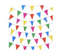 80 Meters, Colorful Party Bunting Triangle Flag Chain Banner Pennant Flags Hanging Decoration for Bi