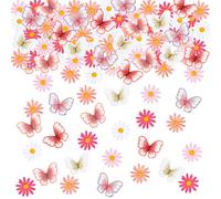 80 parches para planchar para ropa bordados mini margaritas de mariposa decoración para coser parches de flores parches de mariposa para pantalones vaqueros, chaqueta, gorro, pantalones de vestir, ropa, costura, manualidades, bricolaje