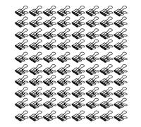 80 Pcs Hollow Binder Clips, Small Metal Paper Clamps with Hollow Out Design, Strong Clamping Force Wire Binder Clips for Home Office Study Document Organization (Negra)