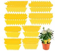 80 pegatinas amarillas para luchar contra los mosquitos luchando contra los mosquitos, pegatinas amarillas de doble cara para plantas de interior, diseño de flores (8 formas)