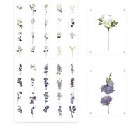80 pegatinas florales transparentes en PVC autoadhesivo - Ideales para scrapbooking, álbumes fotográficos/de colección, decoración de portátiles y manualidades (40 diseños)