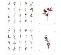 80 pegatinas florales transparentes en PVC autoadhesivo - Ideales para scrapbooking, álbumes fotográficos/de colección, decoración de portátiles y manualidades (40 diseños)