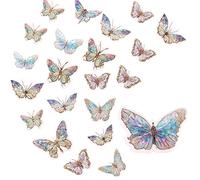 80 Pegatinas Holográficas de Mariposas, Pegatinas Holográficas Brillantes Pegatinas de Mariposa con Purpurina para Manualidades, Decoración de Álbumes de Recortes