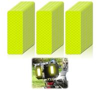 80 pegatinas reflectantes, color verde, 3 x 8 cm, autoadhesivas, impermeables, reflectantes de seguridad para bicicleta, motocicleta, cascos y ropa - Luz nocturna para aumentar la visibilidad
