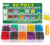 Bolatus 80Pcs Mediano Fusibles Coche Kit, Automóvil Fusible 2A 3A 5A 7.5A 10A 15A 20A 25A 30A 35A 40A Fusibles para Coche Moto Caravanas Furgoneta +Fusibles Clip