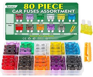 80 Pieces Standard Car Fuses Bolatus Car Fuses Car Fuses Set Mixed 2A 3A 5A 7.5A 10A 15A 20A 25A 30A 35A 40A Blade Fuses with Fuse Puller for Cars Trucks Motorhomes