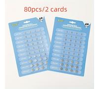 80 piezas/2 tarjetas Baterías de Botón Super Alcalinas de Potencia 1.5V AG3/LR41, AG4/LR626, AG5/LR754, AG10/LR1130, AG13/LR44