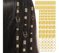 80 Piezas Accesorios de Cabello Dorados, Pinzas Pirata Doradas, Accesorios Ajustables con 4 Diseños - Accesorios de Peinado para Hombres y Mujeres