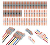 80 Piezas Conector Rapido, Conectores Electricos Rapidos con Palanca de Accionamiento Conductores Bilaterales, Clemas Electricas Rapidas, Fichas de Empalme Electrico para Conectar Cables