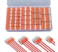 80 piezas Conectores Eléctricos Rapidos con Palanca,Bornes de Conexion Electrica,Terminales Reutilizables para Empalme de Cobre y Aluminio,Pueden Combinar Libremente SPL-2, 3, 4, 5