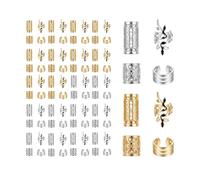80 piezas de accesorios para el cabello dorado, joyas piratas y accesorios piratas, loc ajustable para trenzas, accesorios para el cabello y accesorios para el cabello para mujeres, hombres y niños