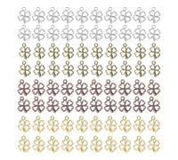 80 Piezas De Colgantes De Trébol De Cuatro Hojas, Colgantes De Flores Huecas, Accesorios Retro De Aleación, Cuentas De Trébol De Cuatro Hojas Perforadas, Adecuadas Para Joyería Hecha A Mano