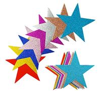 80 piezas de recortes de estrella con purpurina para tablero de anuncios, decoración de pared de aula, fiesta, 6 pulgadas de longitud, 8 colores