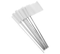 80 Piezas Mini Banderas de Marcador para Exteriores con Estaca | Blanco, Montaje Rápido, Alta Visibilidad, para Linderos de Propiedad, Jardín, Obra y Levantamiento