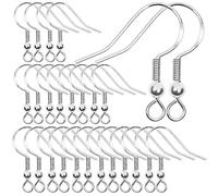 80 Piezas Para Pendientes Kits Incluyen Ganchos de Plata de Ley 925 Respaldos,Bricolaje Pendientes Joyería Hacer,Ganchos Enganches para Pendientes Ganchos de Alambre Hipoalergénicos