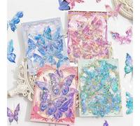 80 Piezas Pegatinas de Mariposa, Transparentes Pegatinas Scrapbooking, Set Pegatinas Decorativas, Impermeables Pegatinas Mariposas para Álbumes, Portátil, Diario, Sobres, Planificadore, Valija