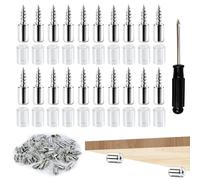 80 Piezas Soporte Baldas Armario, Soportes para Estantes con Protección de Goma, Tornillo Autorroscante Soporte Estanteria para Armario, Aparador, Librero y Clóset