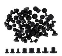 80 Piezas Tapones de Goma de Silicona, Tapón de Silicona Negro, Tapones para Aagujeros, para Agujeros, Botellas, Tubos, Muebles, Agujero, en 8 Tamaños, 4mm/5.5mm/6mm/6.5mm/7.5mm/8mm/8.5mm/9.5mm